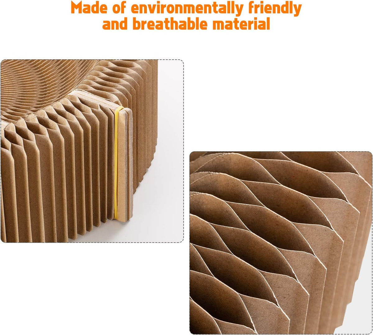 Collapsible Cat Scratcher Lounge Bed, Cardboard Cat Bed, Corrugated Pet Scratch Pad, round Shape Cat Scratching Bed Nest for Indoor Big Large Kitty Kitten Cats