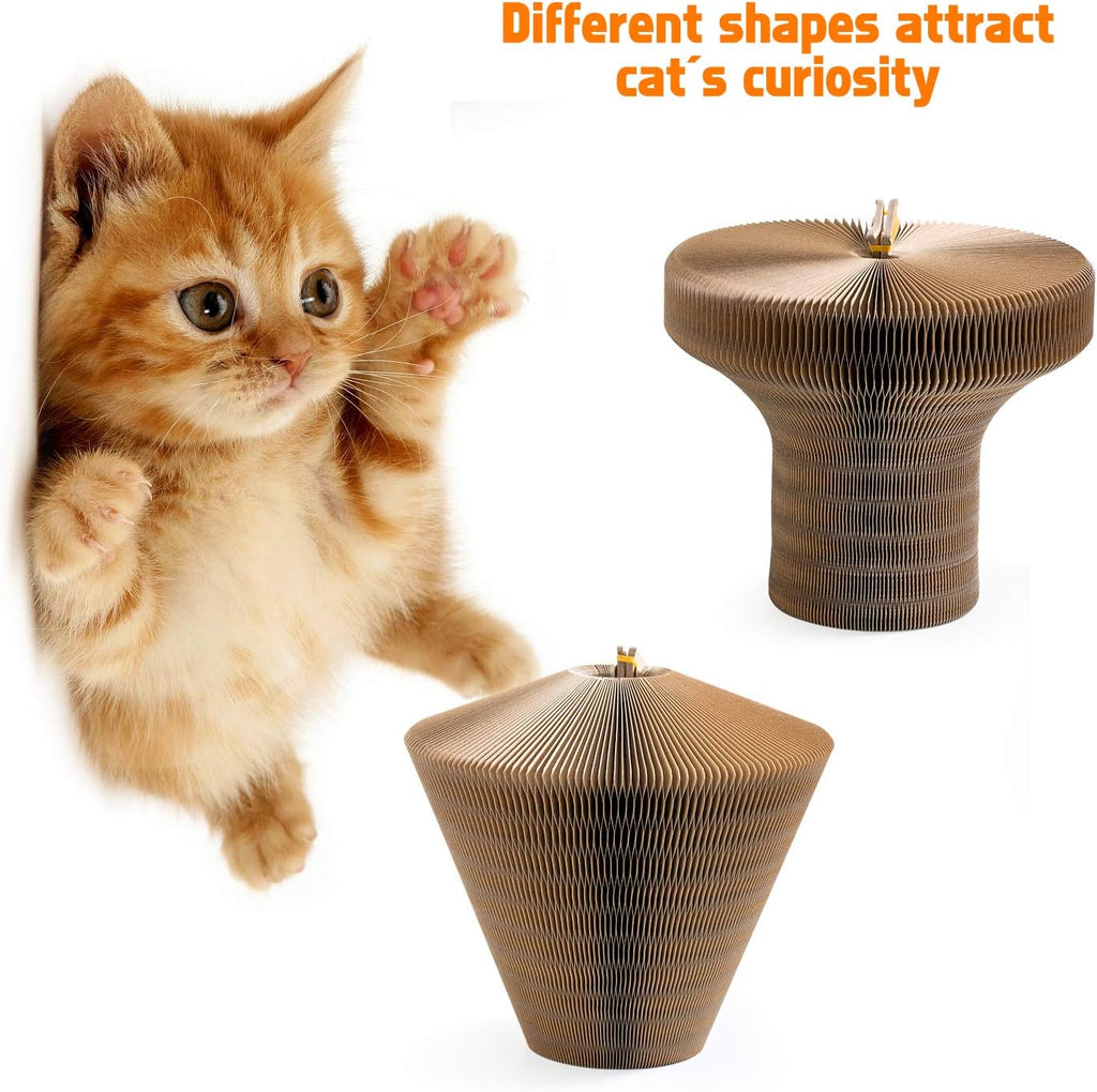 Collapsible Cat Scratcher Lounge Bed, Cardboard Cat Bed, Corrugated Pet Scratch Pad, round Shape Cat Scratching Bed Nest for Indoor Big Large Kitty Kitten Cats