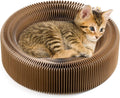 Collapsible Cat Scratcher Lounge Bed, Cardboard Cat Bed, Corrugated Pet Scratch Pad, round Shape Cat Scratching Bed Nest for Indoor Big Large Kitty Kitten Cats